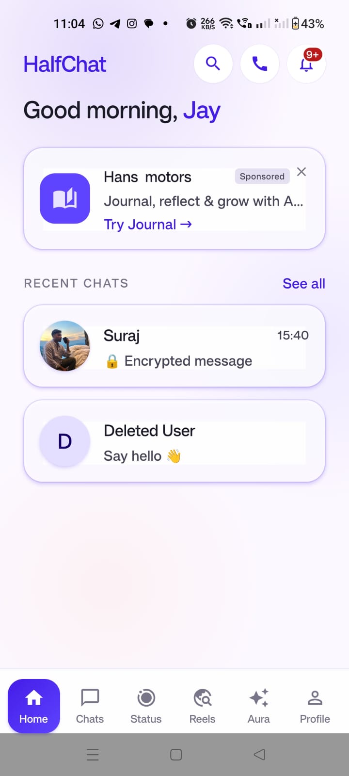 HalfChat app preview